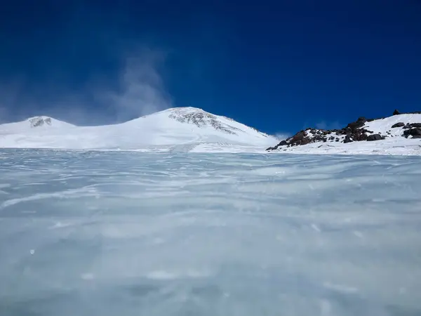 Красота Природы Вид Эльбрус Поверхности Ледника — стоковое фото