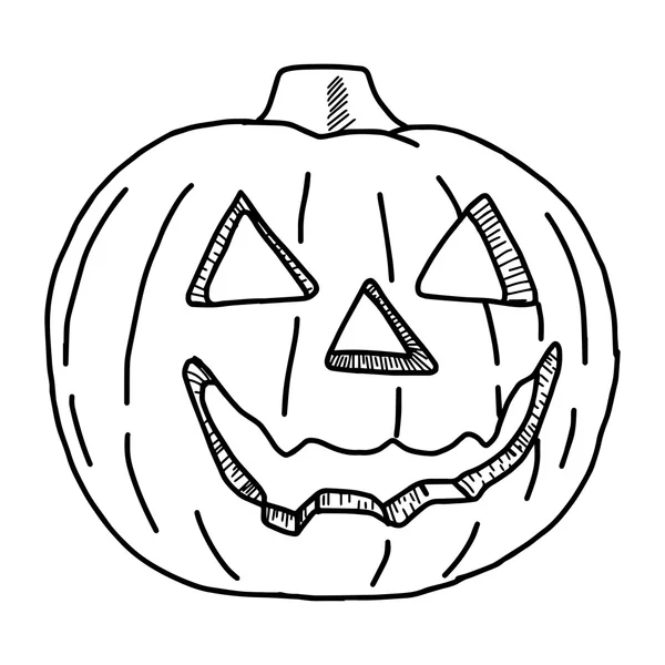 Gambar tangan vektor gambar doodle dari labu halloween diisolasi pada latar belakang putih - Stok Vektor