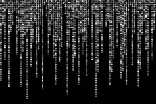 black and white polka dots on black background, in matrix style