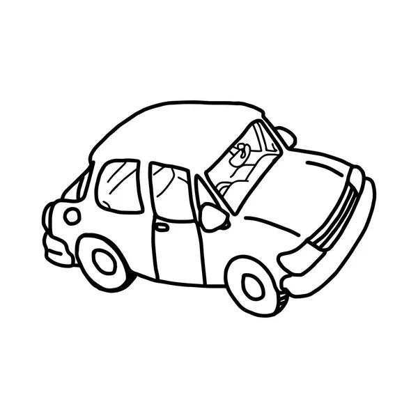 Ilustração vetor desenhado à mão doodle de carro retro isolado no fundo branco — Vetor de Stock