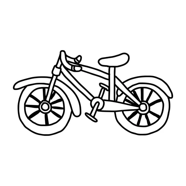 Ilustración vector dibujado a mano garabato de bicicleta aislado sobre fondo blanco — Archivo Imágenes Vectoriales