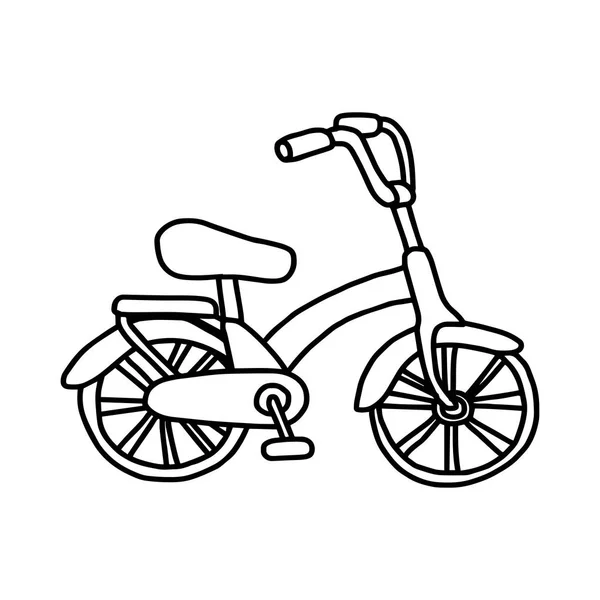 Illusztráció vektor kézzel rajzolt firka kerékpár elszigetelt fehér background — Stock Vector