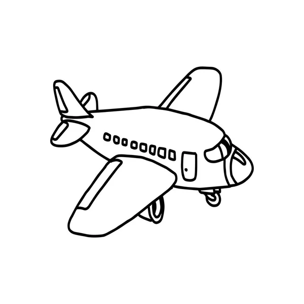 Ilustração vetor desenhado à mão doodle de ícone avião isolado no fundo branco — Vetor de Stock