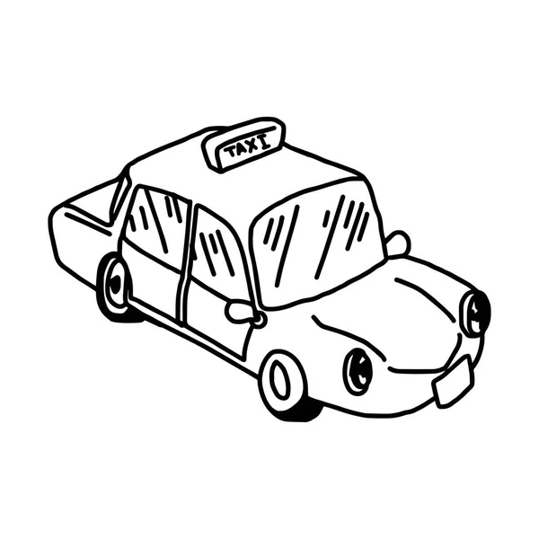 Ilustracja wektora ręka ciągnione doodle taxi ikona na białym tle — Wektor stockowy