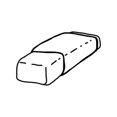 vektör çizim el beyaz arka plan üzerinde izole kalem kauçuk çizilmiş kroki