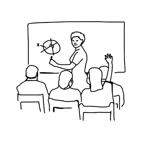 Vektor illustration hand ritad skiss av klassrummet isolerad på vit bakgrund — Stock vektor