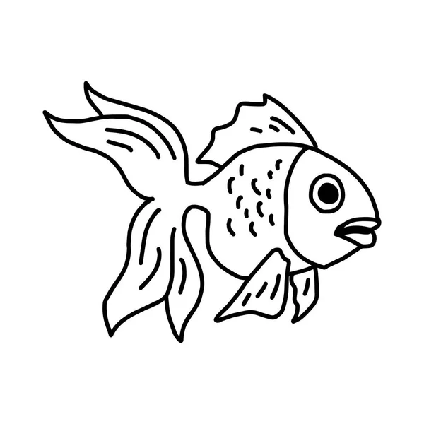 Ilustração vetorial esboço desenhado à mão de peixes dourados isolados em fundo branco — Vetor de Stock