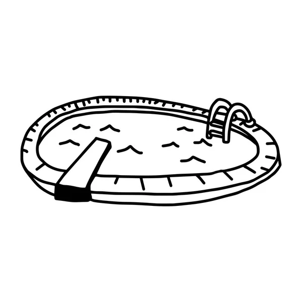 Illustrazione vettoriale schizzo disegnato a mano della piscina isolata su sfondo bianco — Vettoriale Stock