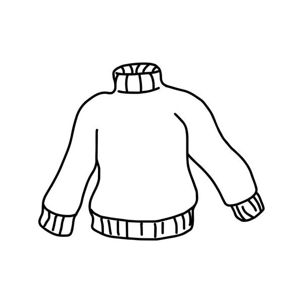 Ilustração vetorial esboço desenhado à mão do pulôver isolado sobre fundo branco — Vetor de Stock