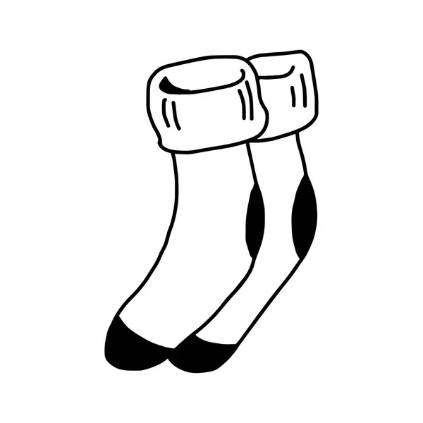 Illustration vectorielle esquisse dessinée à la main de chaussettes isolées sur fond blanc — Image vectorielle