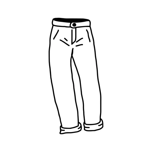 Ilustración vectorial bosquejo dibujado a mano de pantalones aislados sobre fondo blanco — Archivo Imágenes Vectoriales