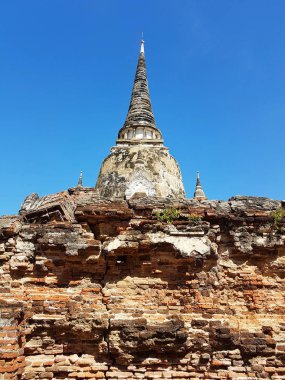 Ayutthaya Historical Park Wat Phra Sri Sanphet parçası. Tayland.
