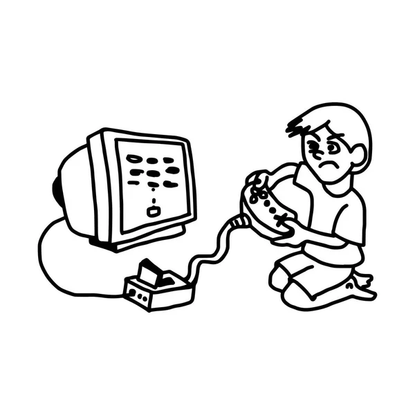 Console de videogame Criança, Menino de desenho simples, jogando videogame,  televisão, jogo, computador png