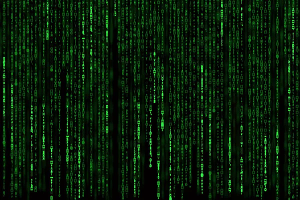 Matrixhintergrund mit den grünen Symbolen — Stockfoto