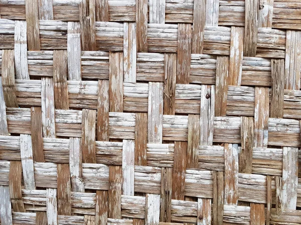 Pattern of old Thai house wall for background and texture. Made of bamboo plant stalks. — Stock Photo, Image