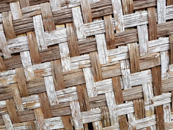 Pattern of old Thai house wall for background and texture. Made of bamboo plant stalks. — Stock Photo, Image