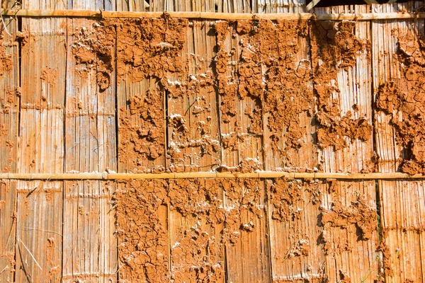 Nahaufnahme Termitennest an der Holzwand eines Holzhauses, Thailand — Stockfoto