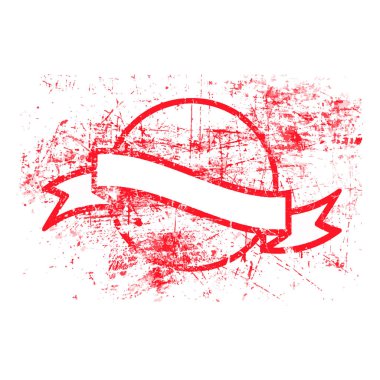 kırmızı daire grunge lastik damgası ve kurdele ile boşaltmak içinde 