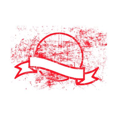 kırmızı daire grunge lastik damgası kirli ve kurdele ile boşaltmak