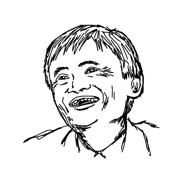 ЧАЙАНГ-РАЙ, ТАЙЛАНД - 25 апреля: нарисован вручную портрет улыбающегося основателя и исполнительного председателя Alibaba Group Джека Ма 25 апреля 2017 года в Чианграй, Таиланд . — стоковый вектор
