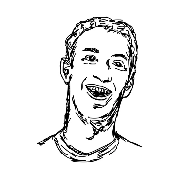 Chiang Rai, Thailand - 25 April: hand dras porträtt av den leende Facebook VD Mark Zuckerberg 25 April 2017 i Chiang rai, Thailand — Stock vektor