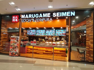 Bangkok, Tayland - 30 Mart: Merkez Chaengwattana mağazada 30 Mart 2017 üzerinde Bangkok, Tayland, Thailand, Marugame Seimen Restoran.