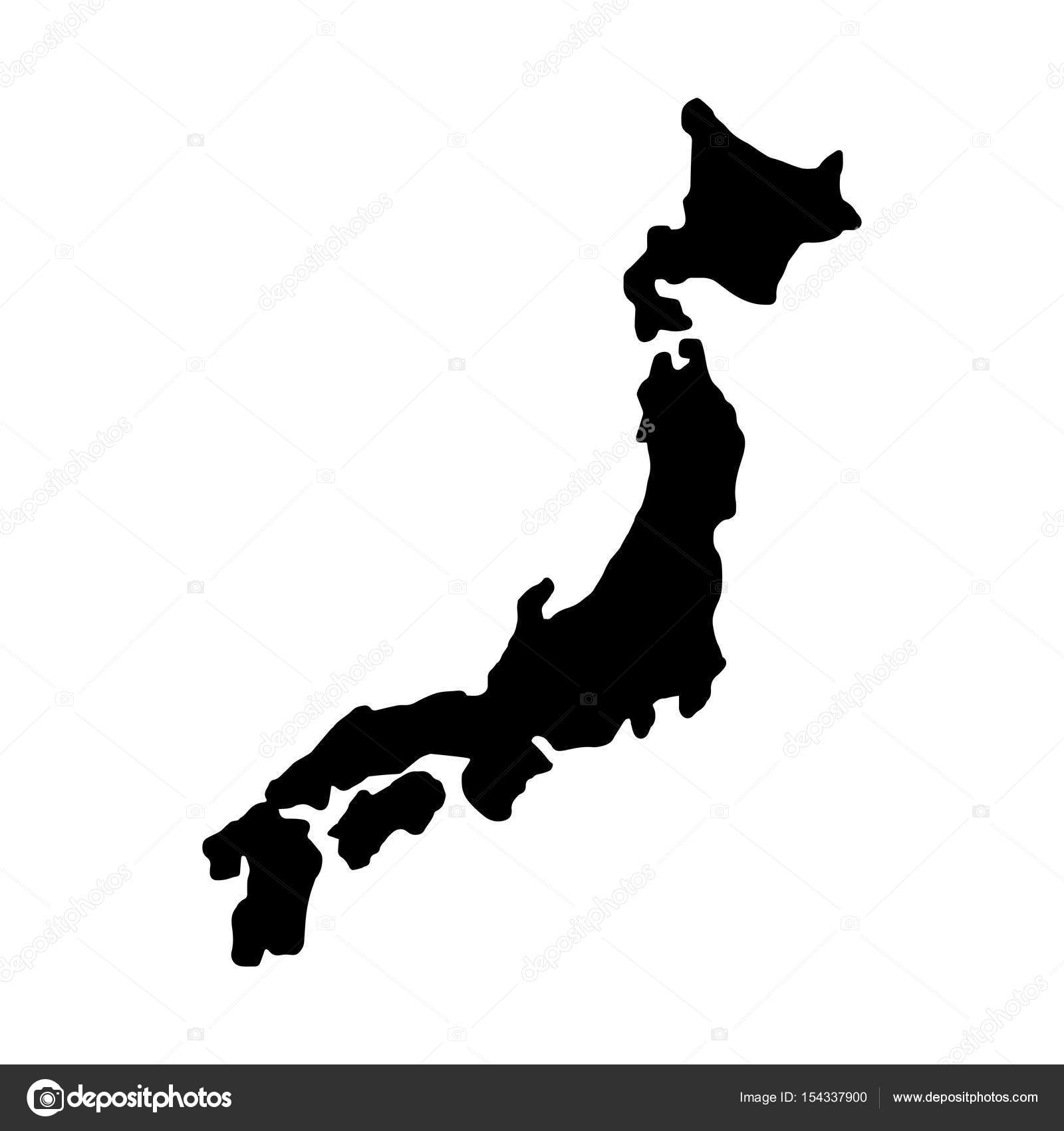 元の日本 地図 シルエット 花の画像