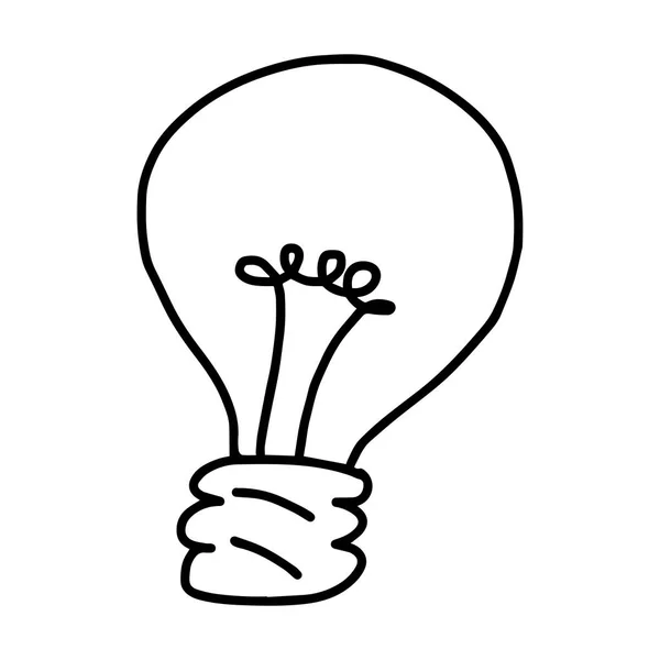 Bulb - vector illustratie schets hand getekend met zwarte lijnen, geïsoleerd op witte achtergrond — Stockvector