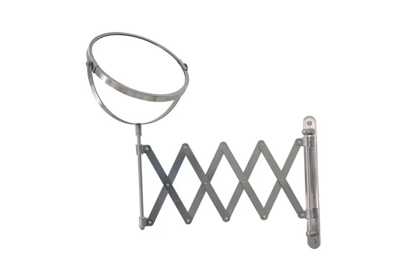 Round washroom adjustable mirror isolated on white background, clipping path — Stock Photo, Image
