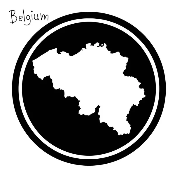 ベルギー黒丸、白い背景で隔離のベクトル図の白い地図 — ストックベクタ