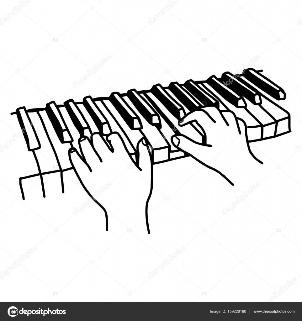 Piano sketch vector