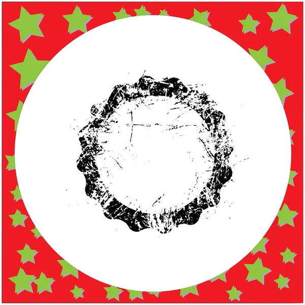 Negro redondo círculo grunge sucio sello de goma vector ilustración aislado sobre fondo blanco — Vector de stock