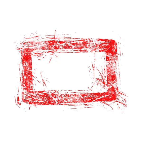 Boş kırmızı dikdörtgen grunge lastik damgası vektör çizim, ben — Stok Vektör