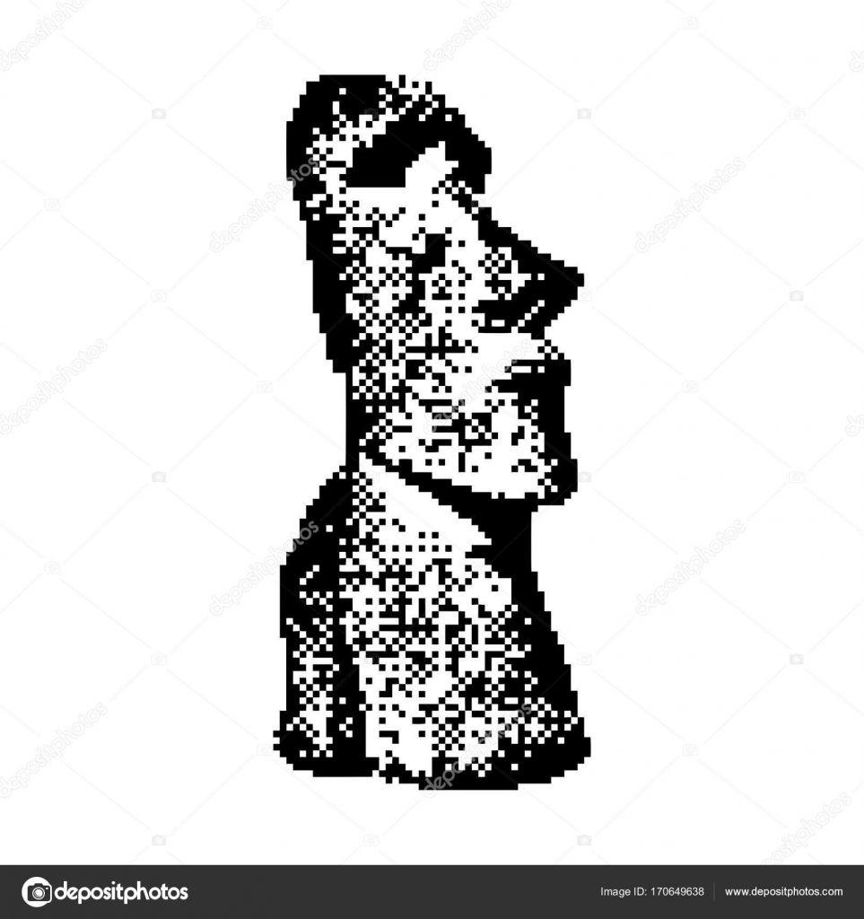 Ilustração vetorial de estátuas moai na ilha de páscoa