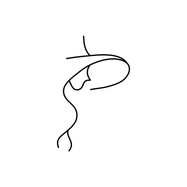 Negro líneas mujer en sombrero vector ilustración bosquejo mano dibujado aislado sobre fondo blanco — Vector de stock