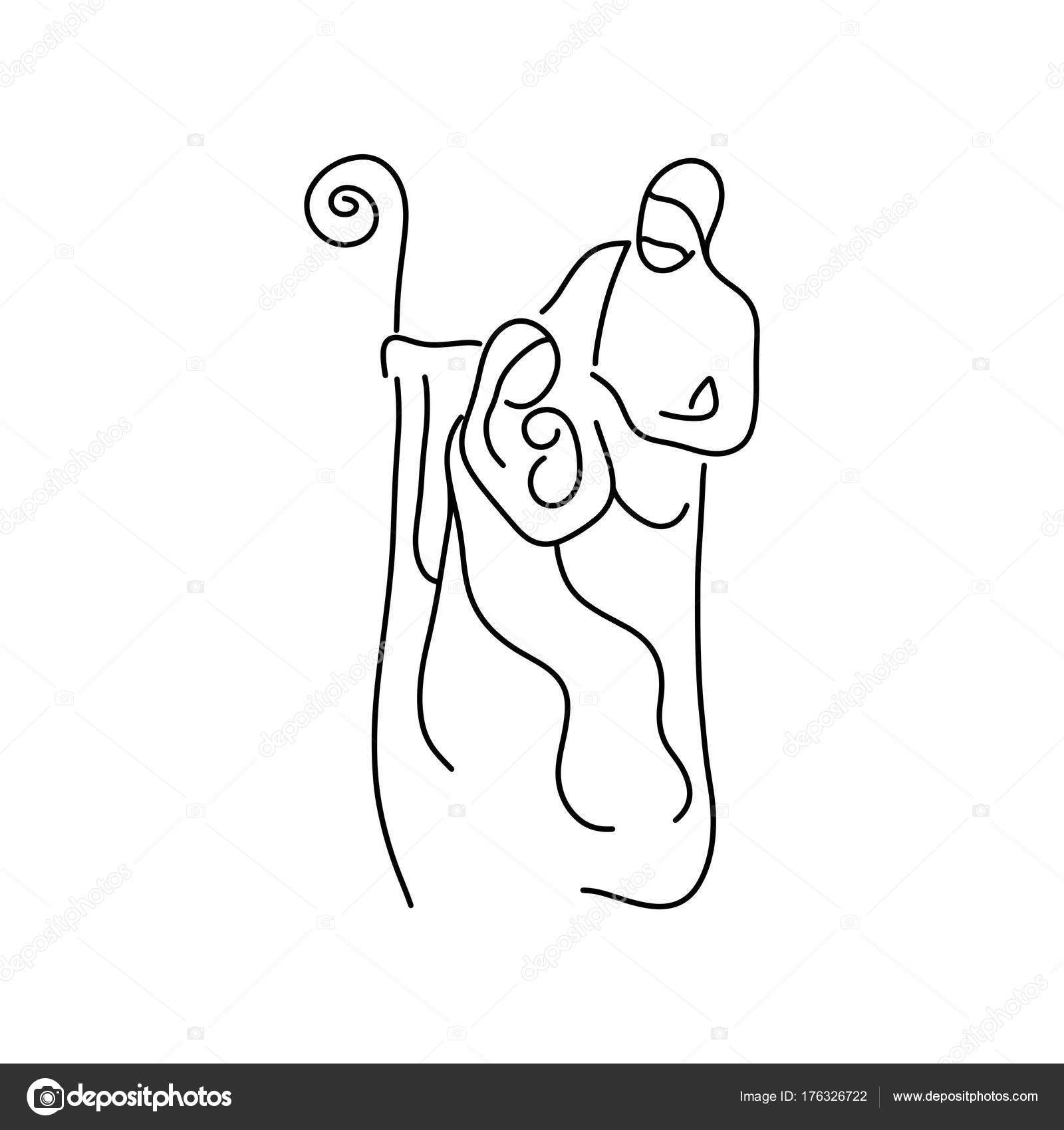 Tradycyjna szopka Christian Christmas Baby Jezusa z MaryjÄ… i J³zefem wektor ilustracja doodle szkic rÄ™cznie rysowane