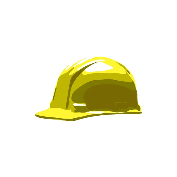 Capacete de segurança amarelo chapéu duro isolado no fundo branco — Vetor de Stock
