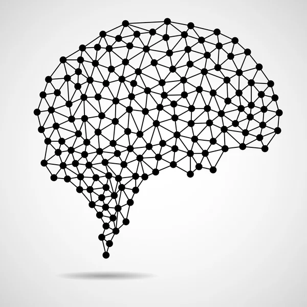 Soyut insan beyni noktalar ve çizgiler, ağ bağlantıları üzerinden