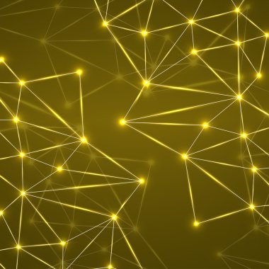 Soyut geometrik arka plan-noktalar ve çizgiler bağlanma. Modern teknoloji kavramı. Poligonal yapısı