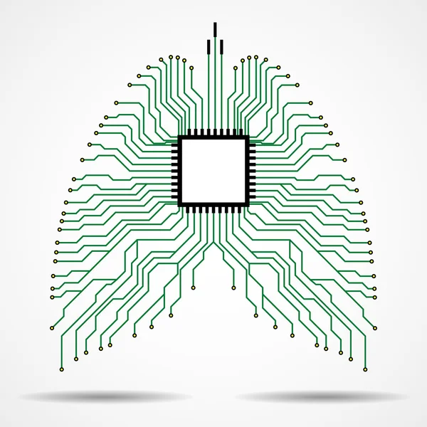 Abstrato pulmão humano, fundo de tecnologia, ilustração vetorial eps 10 — Vetor de Stock