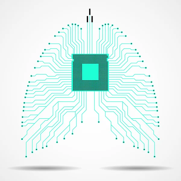 Abstrato pulmão humano, fundo de tecnologia, ilustração vetorial eps 10 — Vetor de Stock