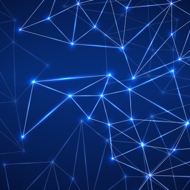Soyut geometrik arka plan-noktalar ve çizgiler bağlanma. Modern teknoloji kavramı. Poligonal yapısı