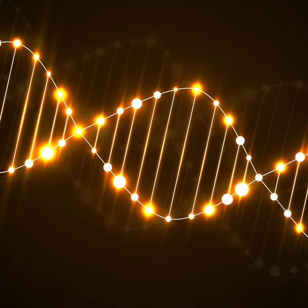 Espiral de ADN de neón. Fondo abstracto. Ilustración vectorial. Eps10 — Vector de stock