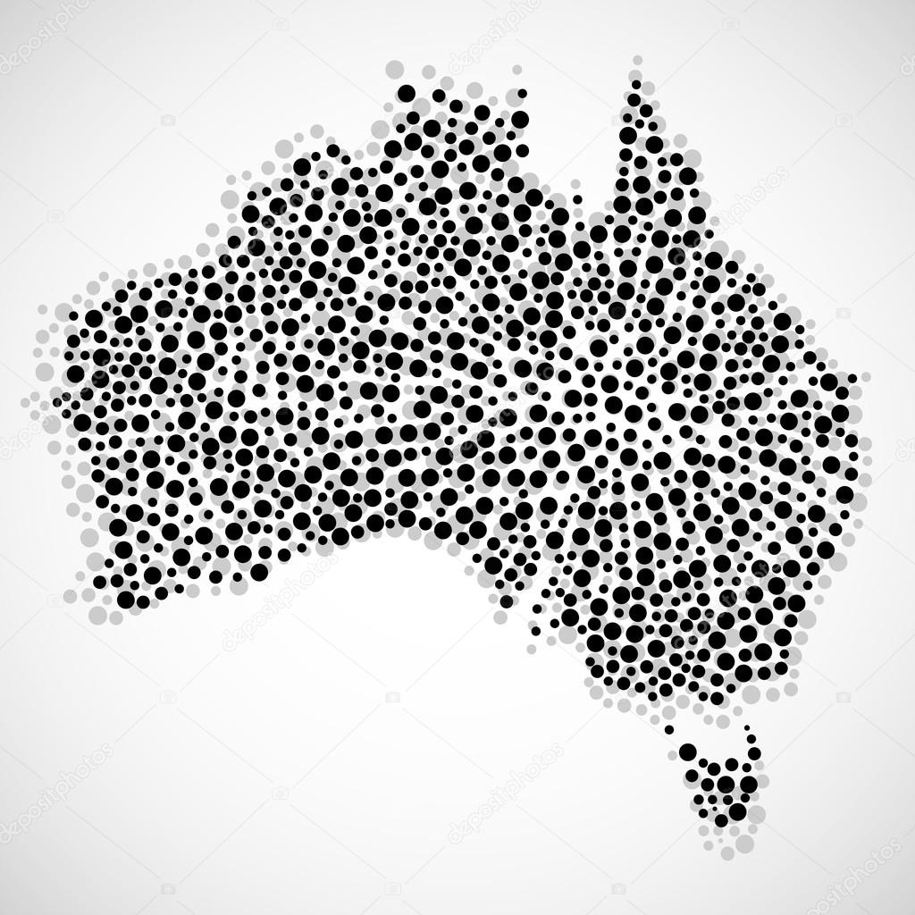Abstract map of Australia. Vector illustration. Eps 10