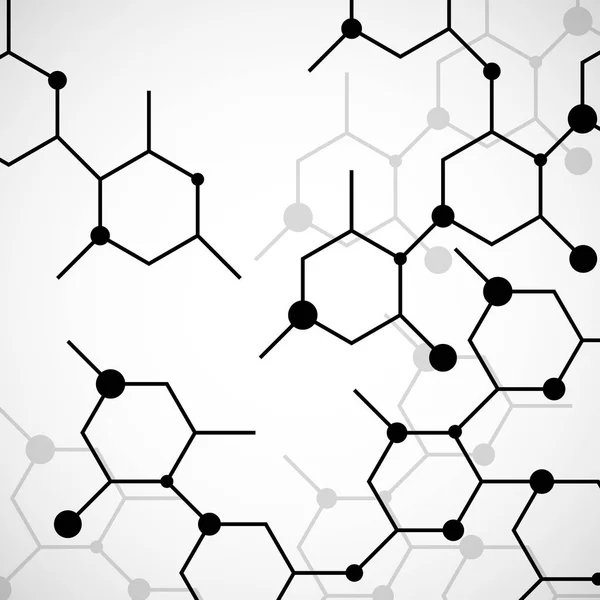 Estructura de la molécula de ADN. Fondo abstracto geométrico — Vector de stock