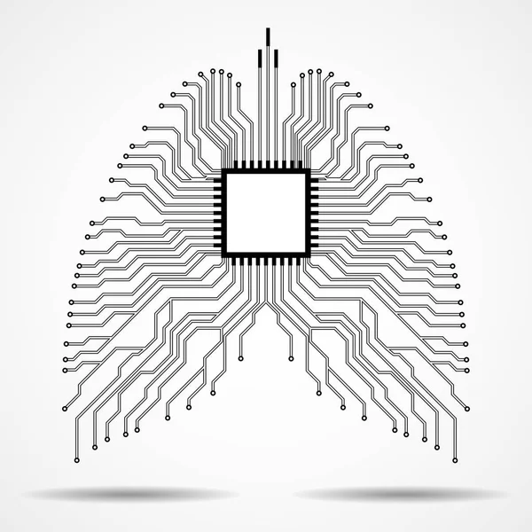 Streszczenie płuc człowieka, technologia tło wektor eps ilustracja 10 — Wektor stockowy