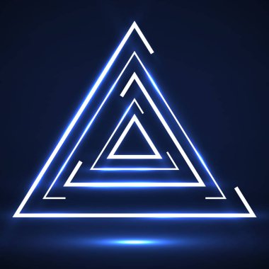 Satırları, geometrik form ve soyut parlayan üçgen