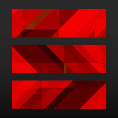 Geometrik şekli ile soyut trendy banner. Kırmızı mozaik renkli arka plan