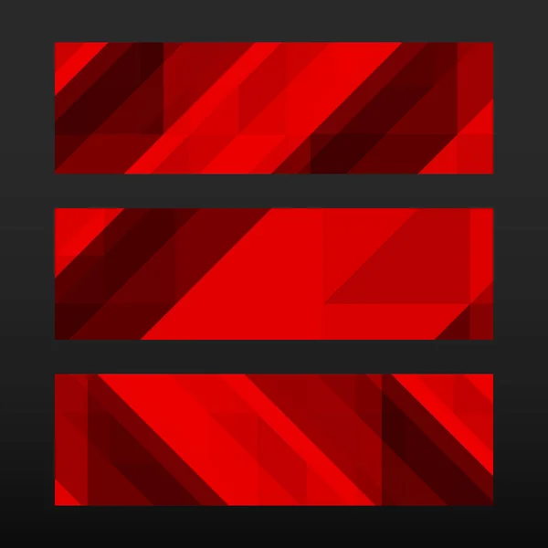 Abstraktes trendiges Banner mit geometrischer Form. bunter Hintergrund aus rotem Mosaik — Stockvektor