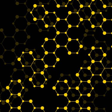 DNA'ın altıgen molekül yapısı. Geometrik arka plan